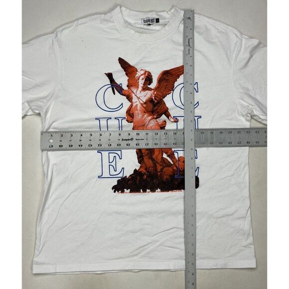 Culture 28 Cue Angel Graphic T-shirt Men Large White Short Sleeve - Picture 6 of 6